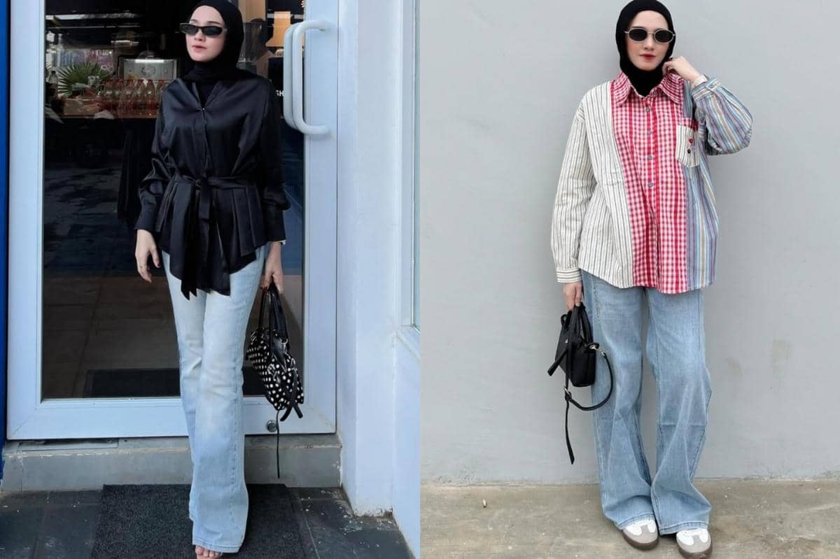 7 Ide Padu Padan Blue Jeans ala Lisna Feri, Modis dan Trendi!