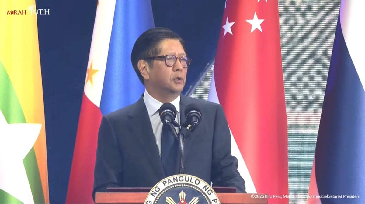 Presiden Filipina Ferdinand Marcos Jr. dalam pidato pembukaan KTT ke-48 ASEAN di Cebu, Filipina. 
