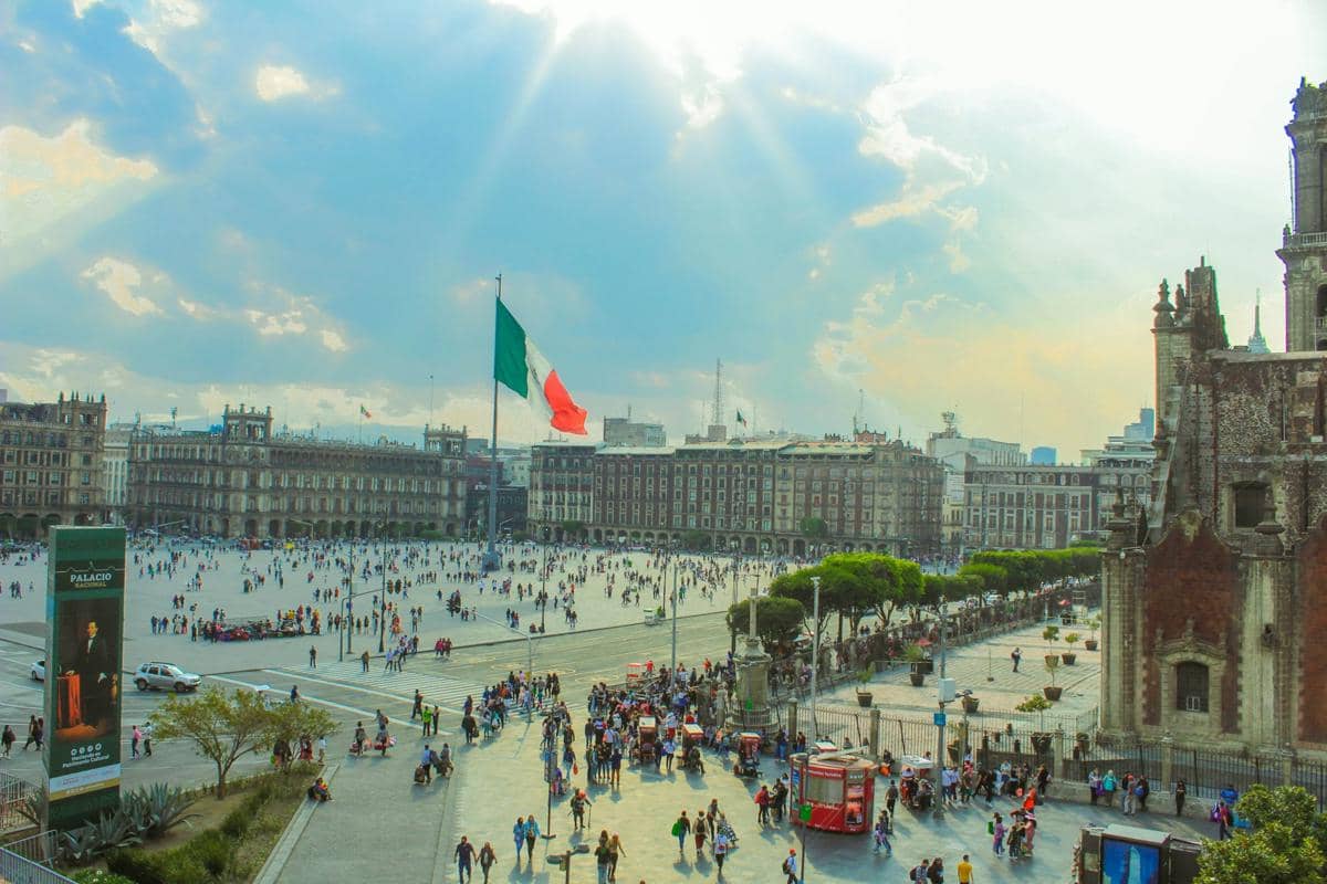Potret Zócalo di Mexico City, Meksiko 
