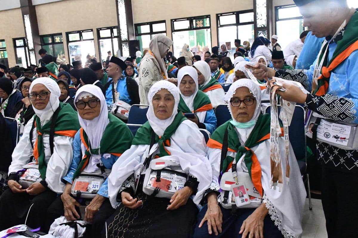Jemaah haji Embarkasi Palembang keberangkatan gelombang kedua tiba di Asrama Haji (Dok. Kemenhaj Sumsel)