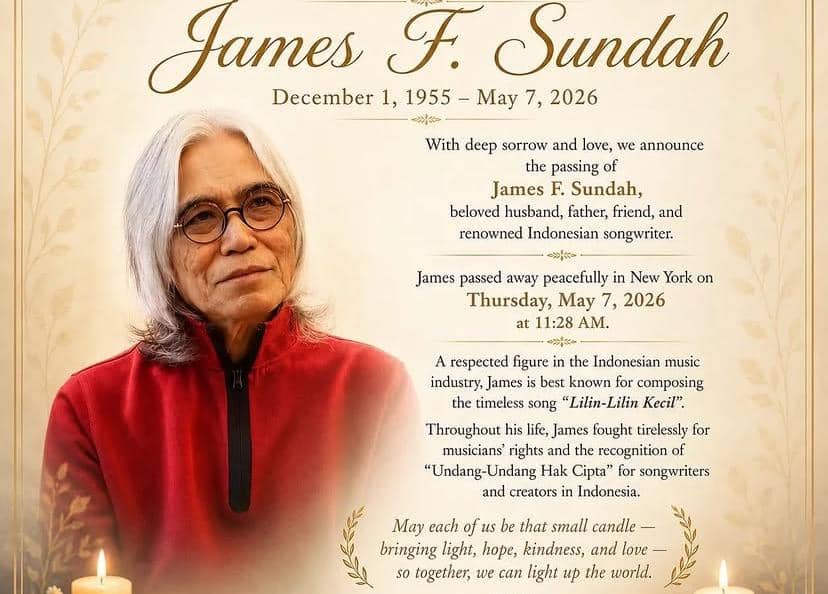 James F. Sundah, Pencipta Lagu Lilin-Lilin Kecil Meninggal di New York