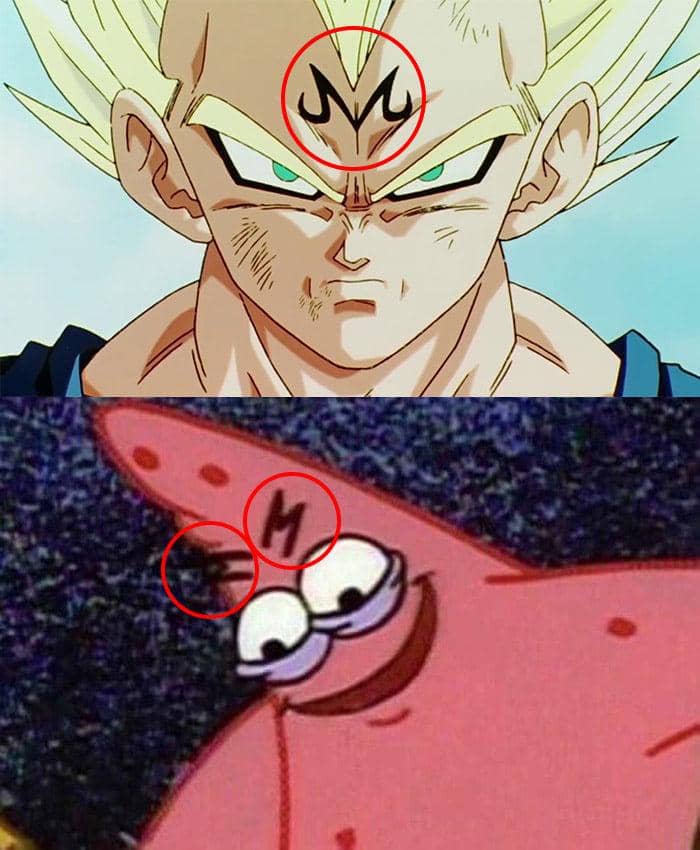 meme anime tentang Patrick Star