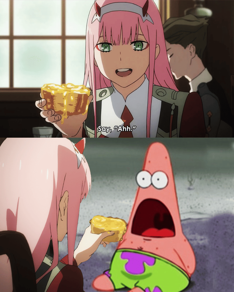 meme anime tentang Patrick Star