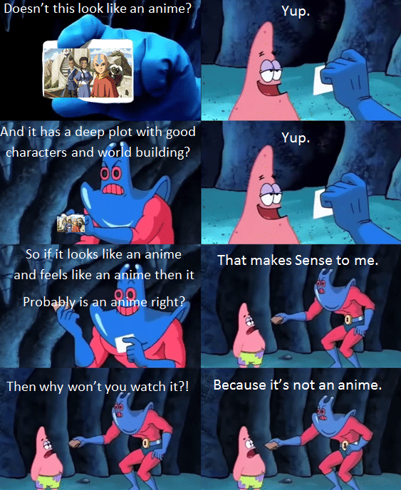 meme anime tentang Patrick Star
