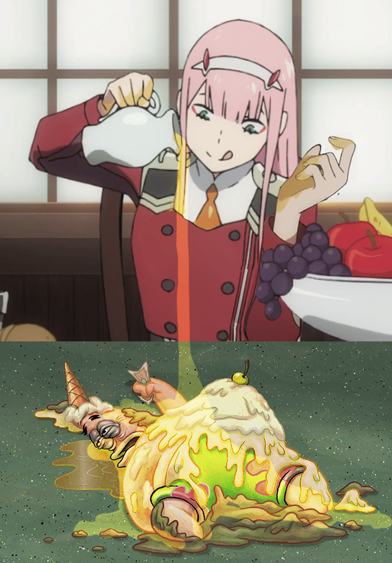 meme anime tentang Patrick Star