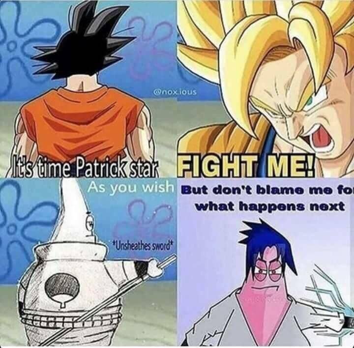 meme anime tentang Patrick Star