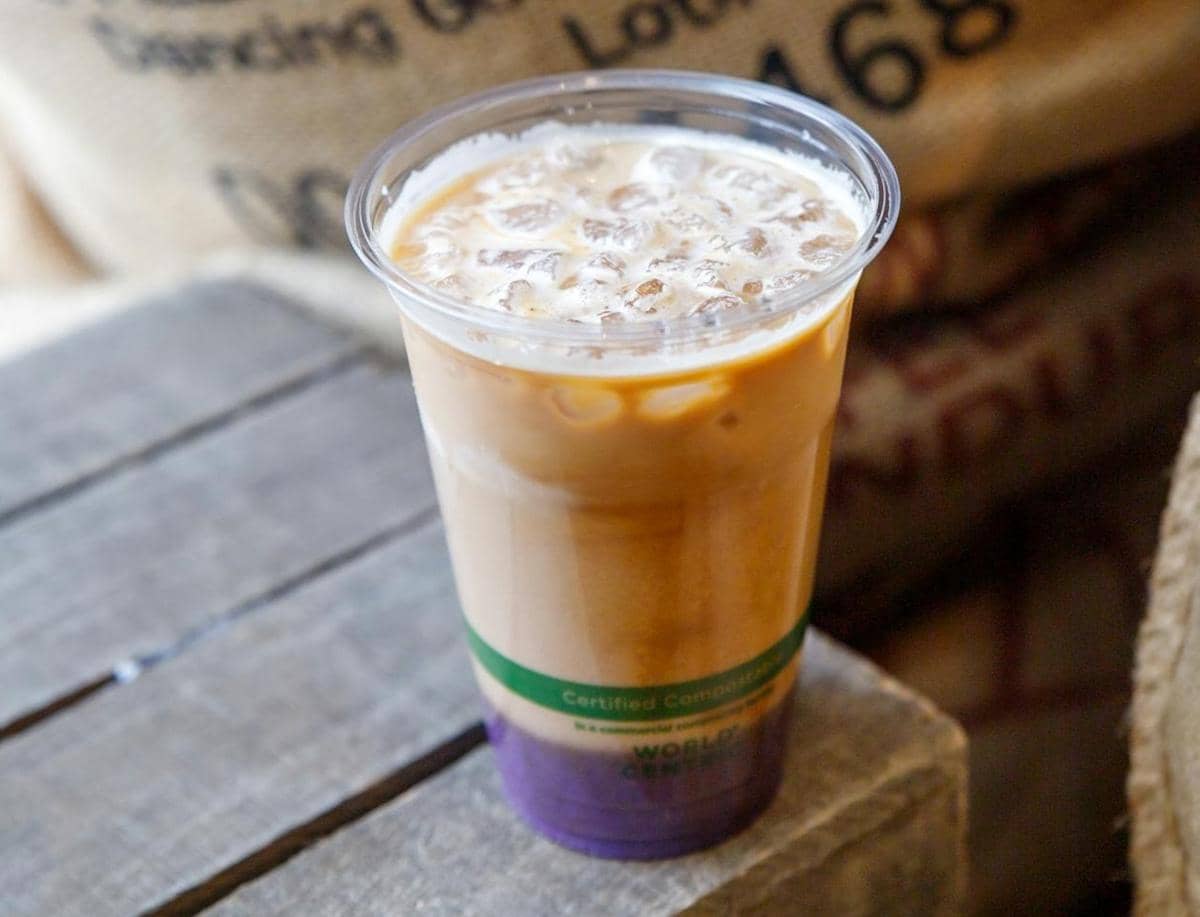 ilustrasi ube coffee latte