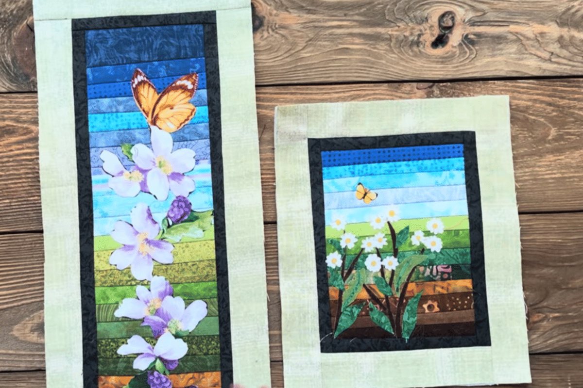 ilustrasi DIY wall art dari kain perca