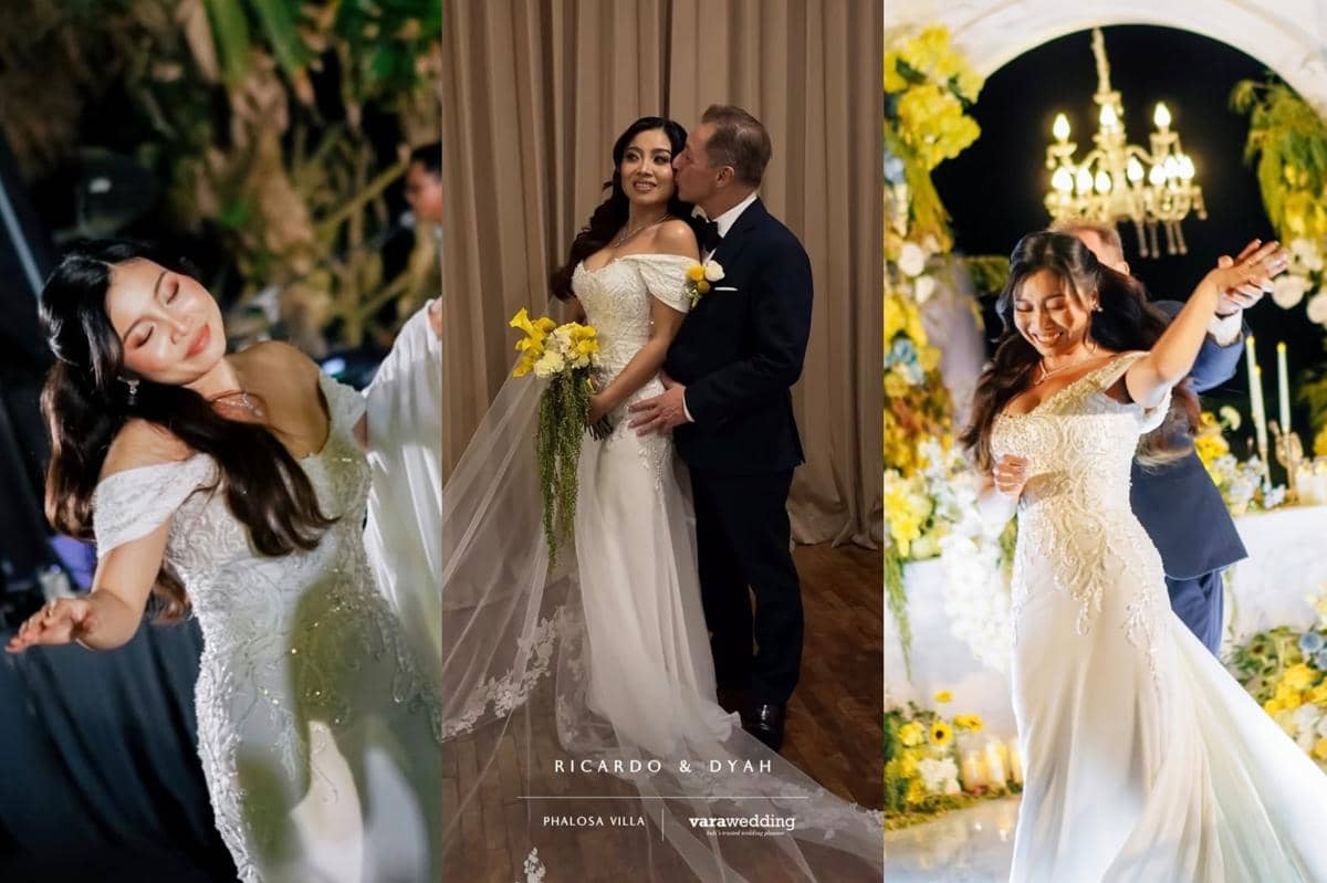 8 Ide Gaun dan Makeup Resepsi Ibu Sambung Jennifer Coppen, Glam Modern