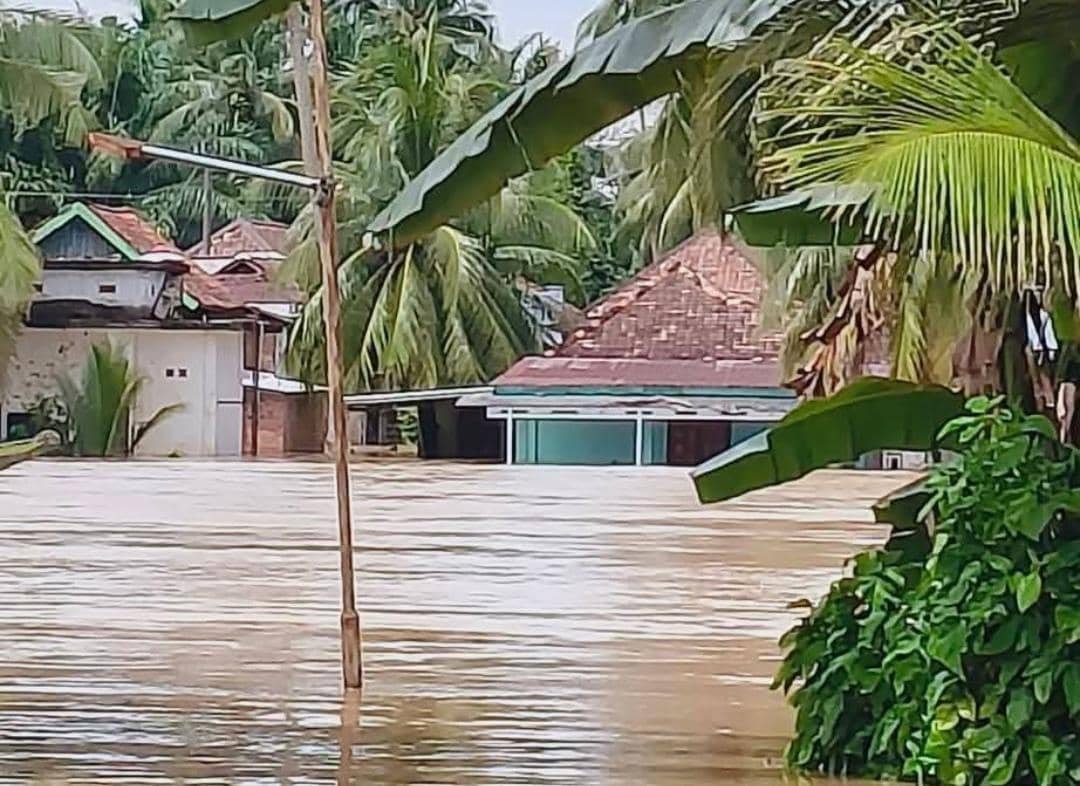 Kondisi rumah warga terendam banjir di Muratara.