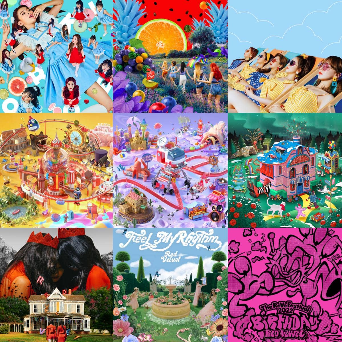 cover album digital Red Velvet tampak sangat kreatif dan punya theme yang beragam