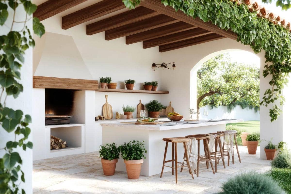 ilustrasi dapur outdoor