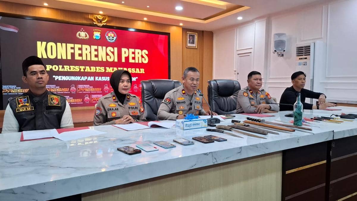 Polisi Tangkap 7 Pemuda Usai Tawuran Geng Motor di Makassar