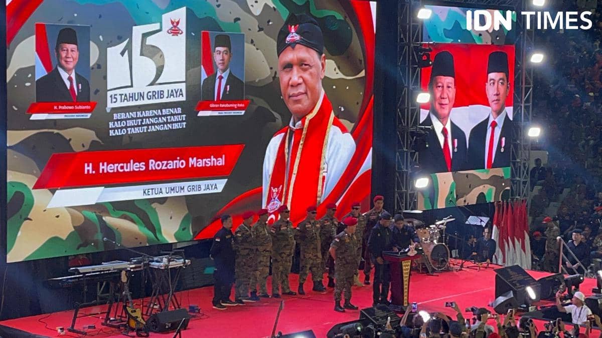 Hercules di HUT ke-15 GRIB Jaya: Kita Antarkan Prabowo ke Istana