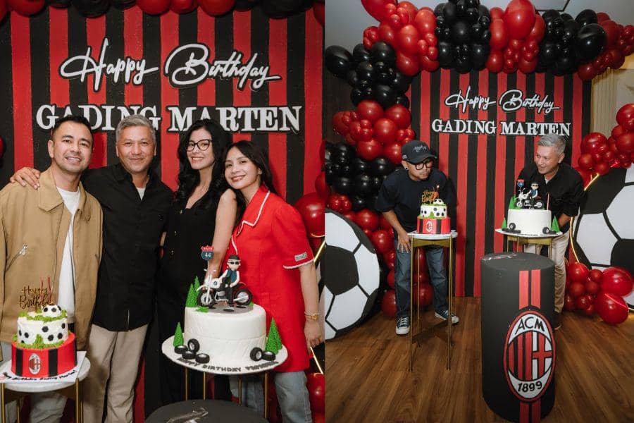 Dekorasi Ulang Tahun Gading Marten, Temanya Klub Sepakbola AC Milan!