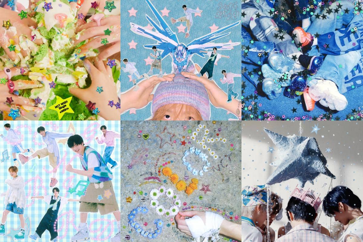 desain cover digital milik NCT WISH tampak sangat visually stunning, lengkap dengan adanya ornamen dan dekorasi bintang yang jadi ciri khas sampul album mereka