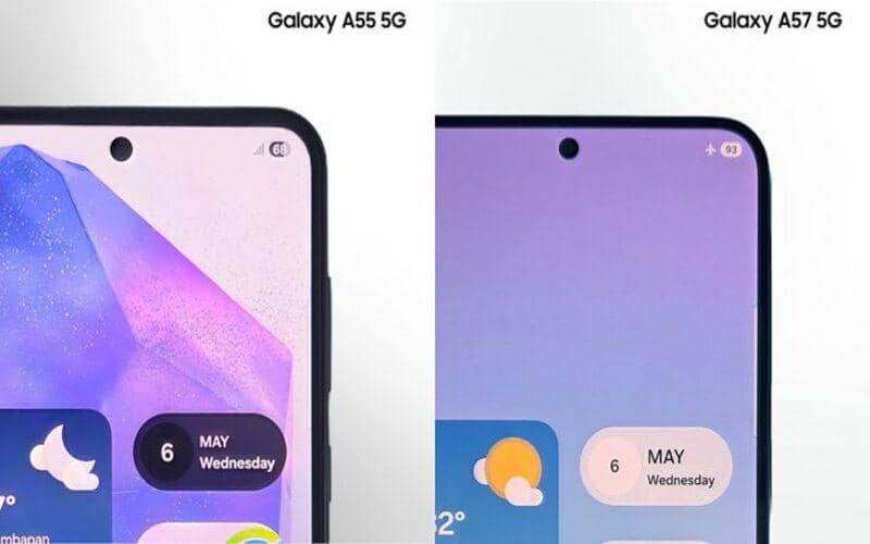 layar Galaxy A57 5G kini lebih terang dibanding Galaxy A55 5G