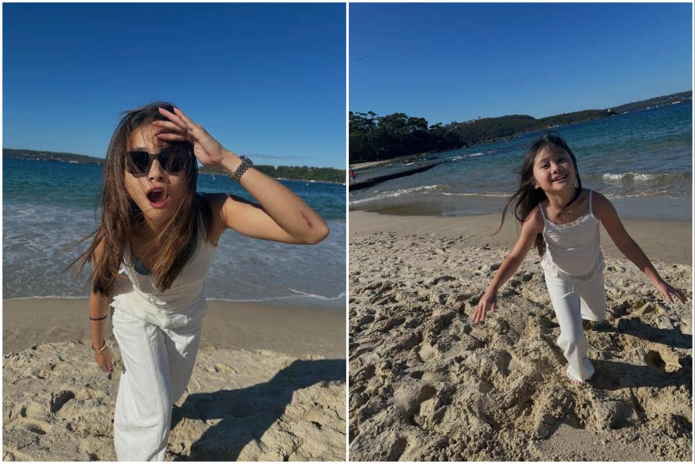 8 Potret Acha Septriasa dan Anak Berlibur di Pantai Balmoral, Sydney!