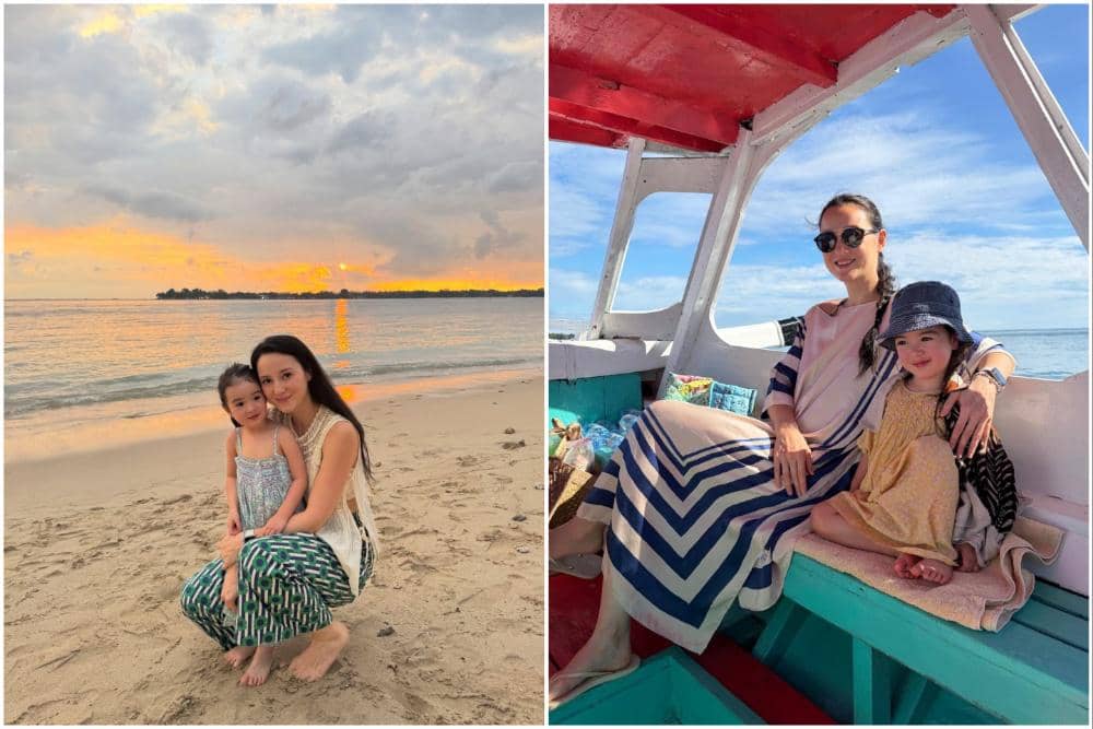 8 Potret Julie Estelle ajak Anak Berlibur di Lombok, Happy Main Pasir!