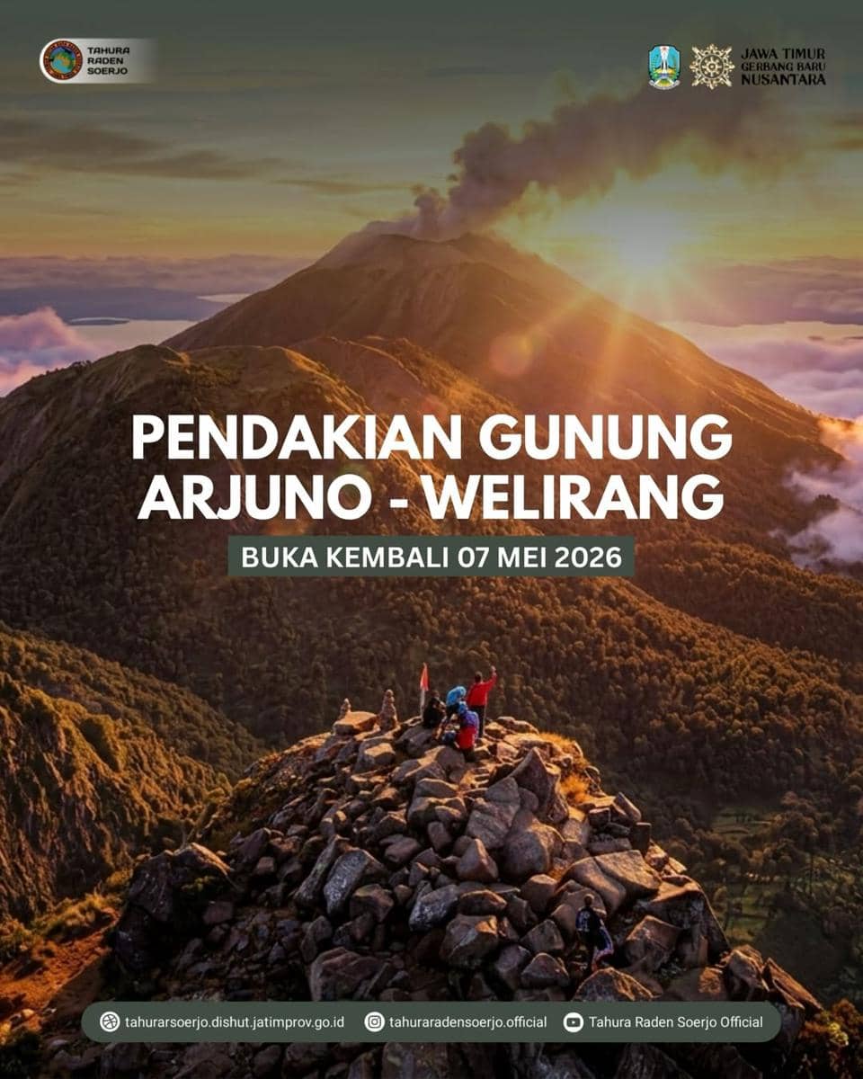 pendakian Gunung Arjuno - Welirang dibuka kembali (instagram.com/tahuraradensoerjo.official)