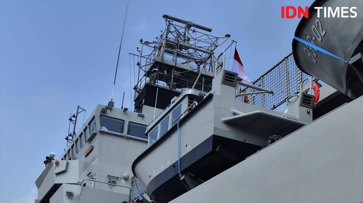 Penyambutan kedatangan KRI Canopus-936 di Dermaga Kolinamil, Tanjung Priok, Jakarta Utara, Senin (11/5/2026).