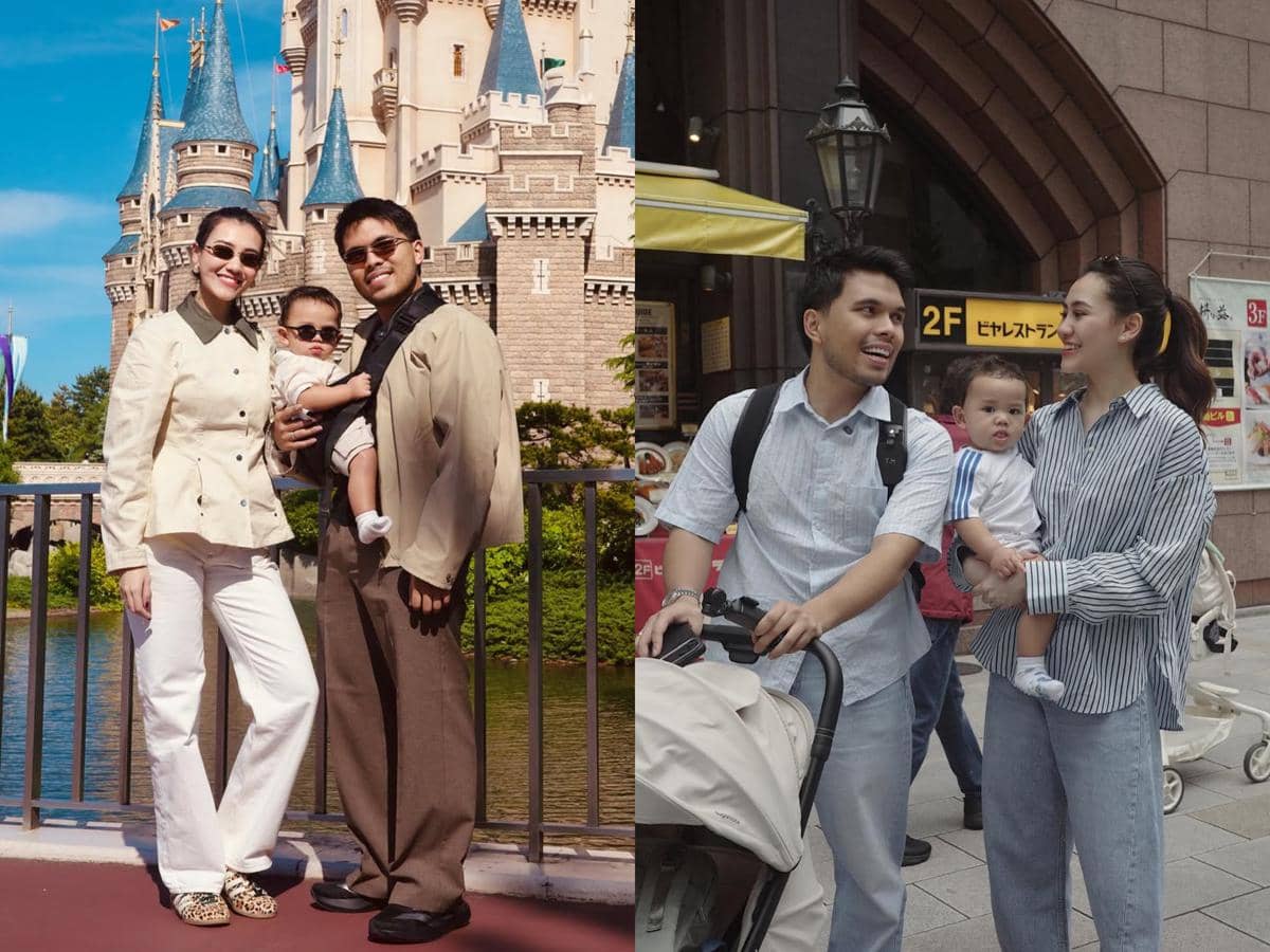 7 OOTD Keluarga Aaliyah-Thoriq Liburan di Jepang, Tenteng Tas Rp100 Jutaan!