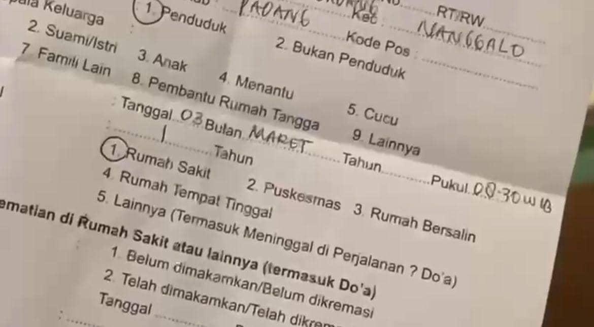 Surat keterangan kematian Alceo Hanan Flantika (Foto: IDN Times/Halbert Caniago)