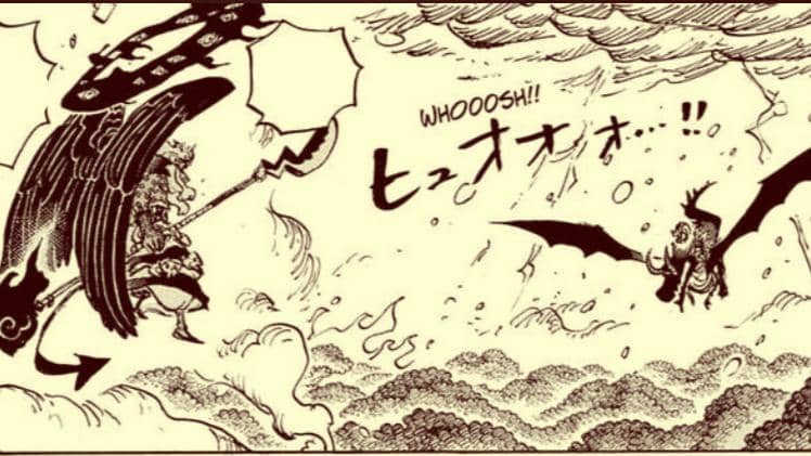 Imu di hadapan Loki dan Ragnir. (Dok. Shueisha, Eiichiro Oda/One Piece)