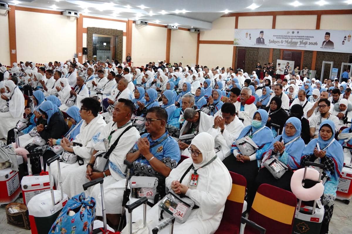 Sebanyak 233 Calhal Kloter Terakhir Embarkasi Medan Berangkat ke Tanah Suci