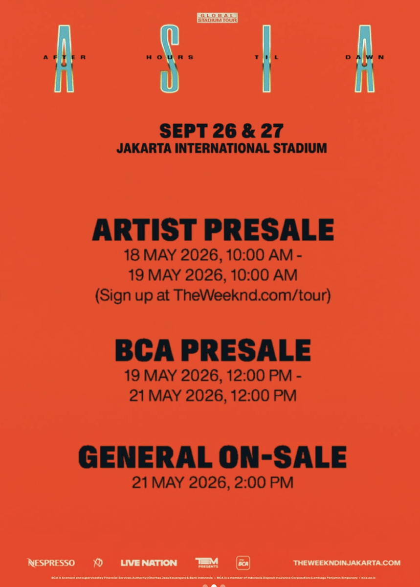 poster konser The Weeknd di Jakarta
