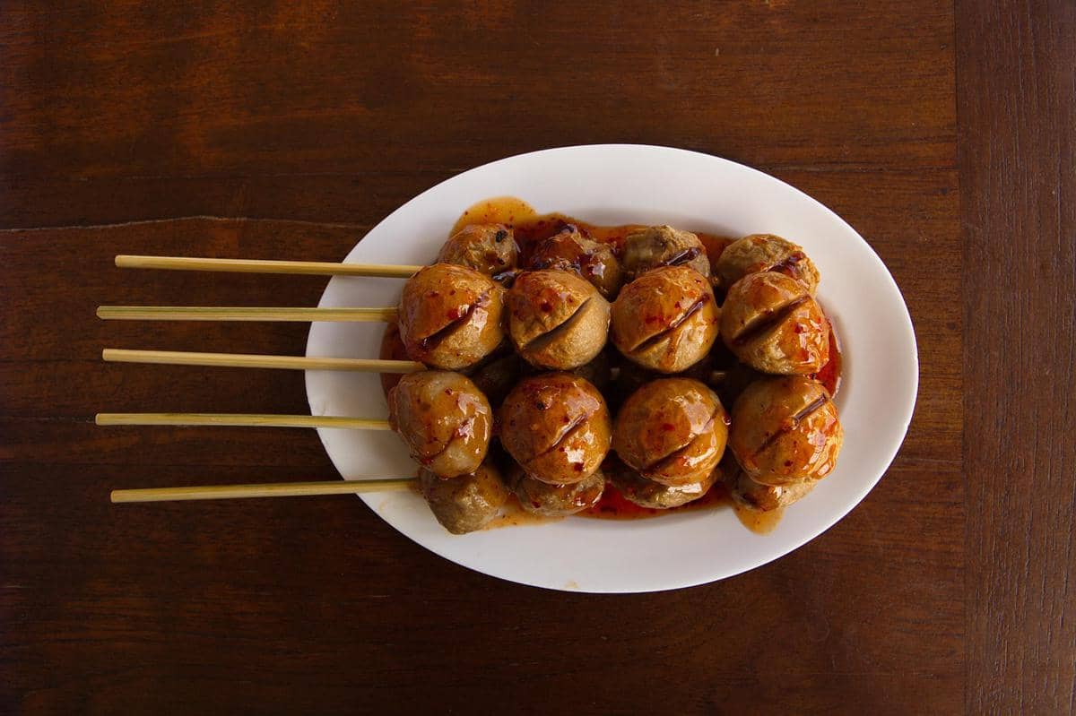 Resep Sate Bola Daging Barbekyu, Bikin Susah Berhenti Ngemil