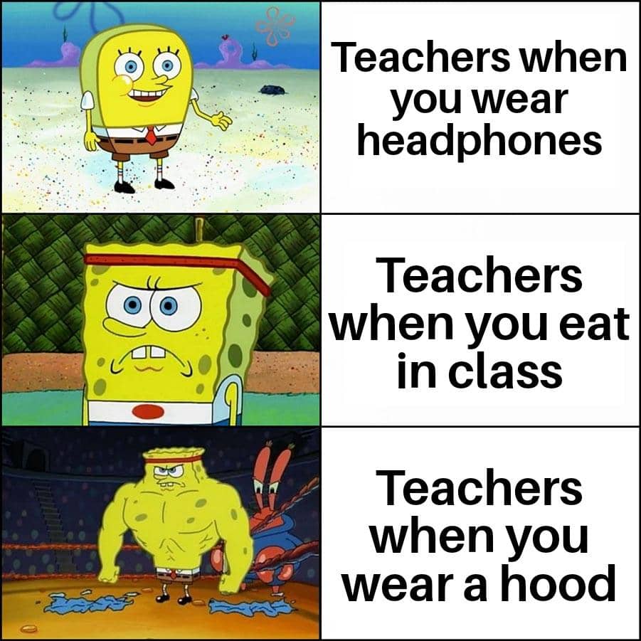 meme SpongeBob tentang guru
