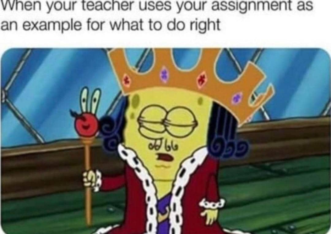 meme SpongeBob tentang tugas