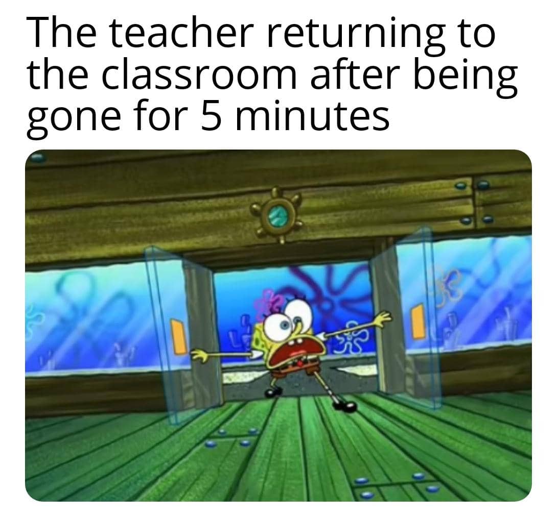 meme SpongeBob tentang guru