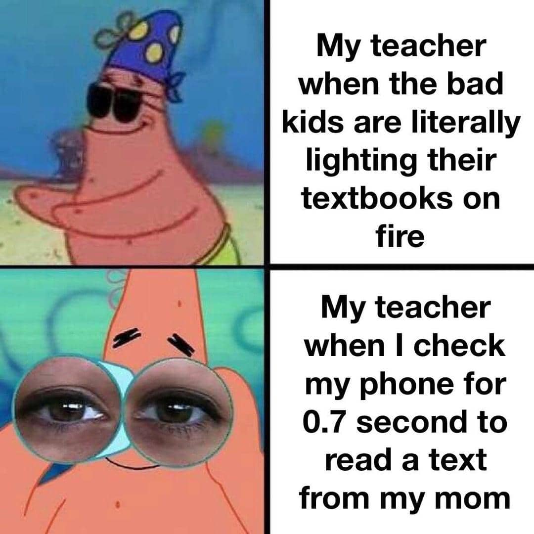 meme SpongeBob tentang guru