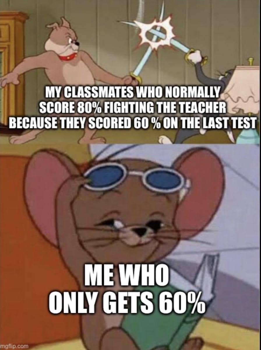 meme kartun tentang momen di kelas