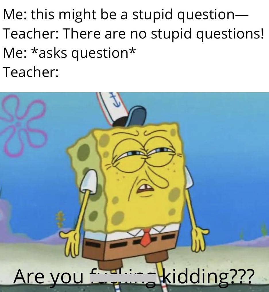 meme SpongeBob tentang guru