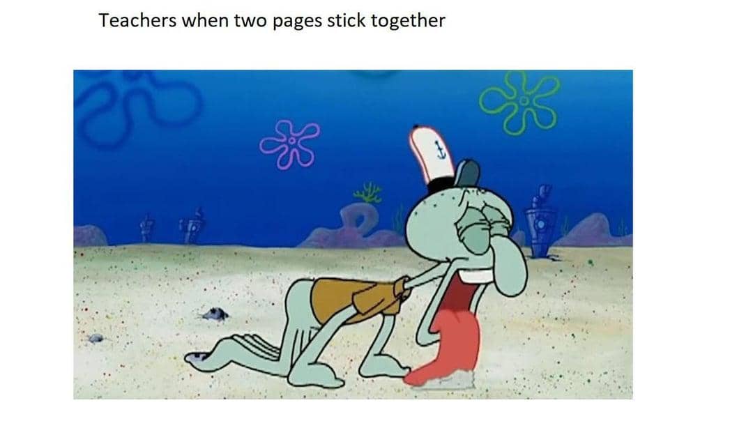 meme SpongeBob tentang guru