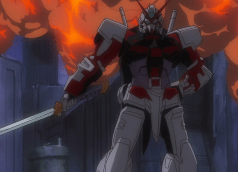 Gundam Astray Red Frame dari anime Mobile Suit Gundam SEED MSV Astray (2004)