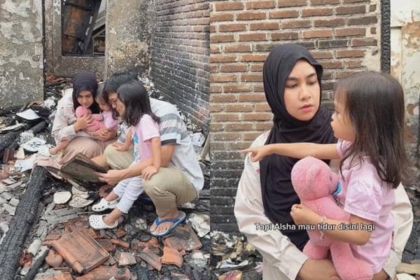 Momen Anisa Rahma Perdana Ajak Anak ke Rumahnya usai Kebakaran