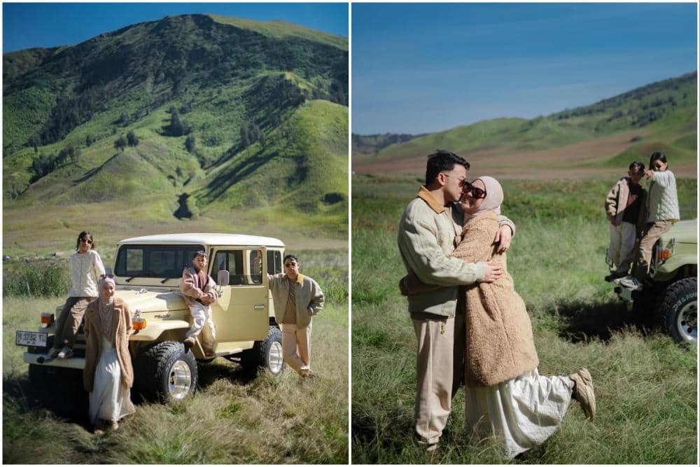 10 Photoshoot Keluarga Poppy Bunga saat Liburan di Gunung Bromo