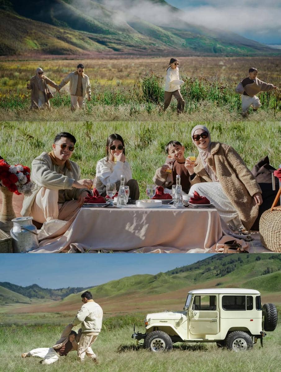 Photoshoot keluarga Poppy Bunga saat berlibur di Gunung Bromo