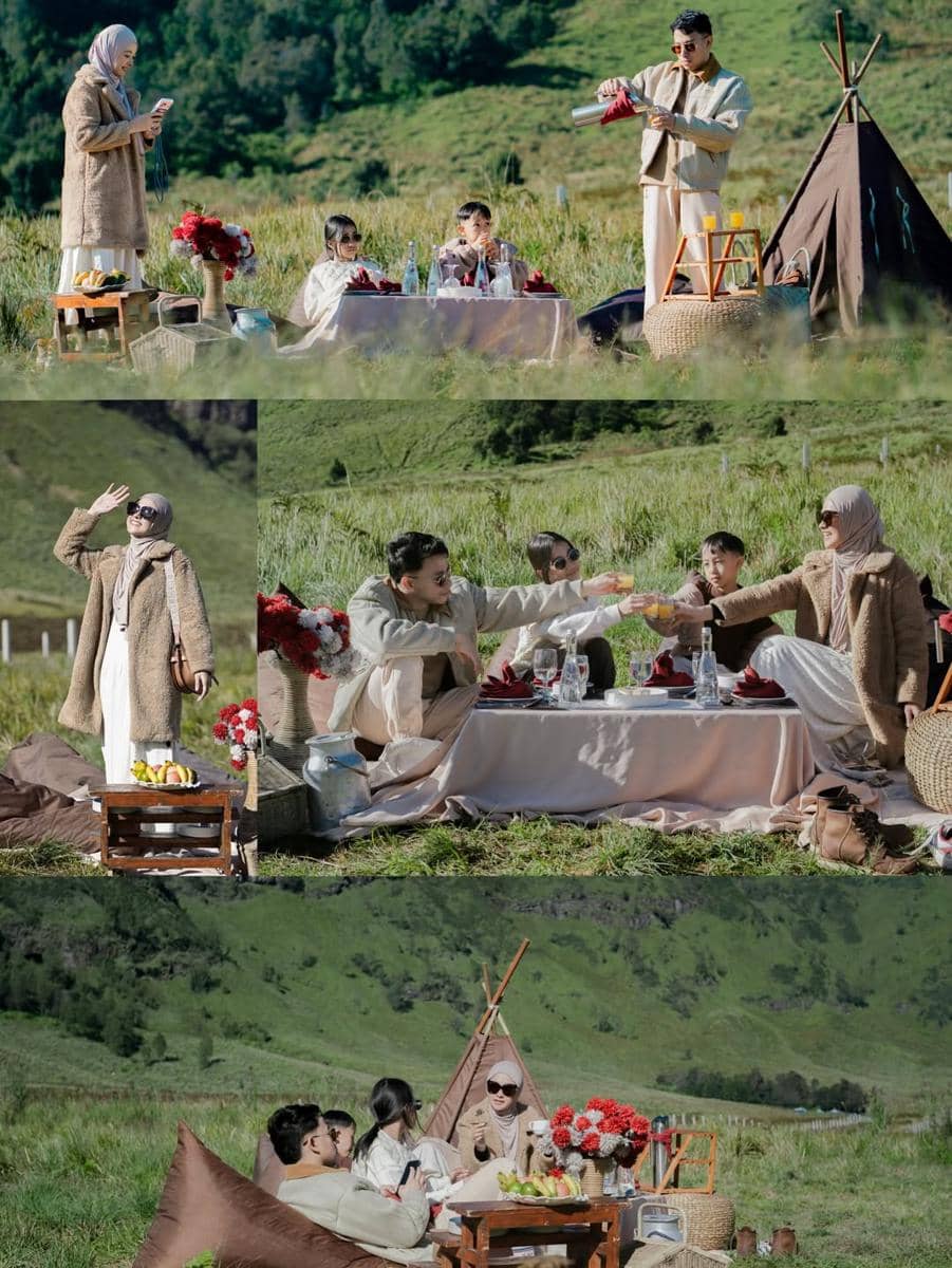 Photoshoot keluarga Poppy Bunga saat berlibur di Gunung Bromo