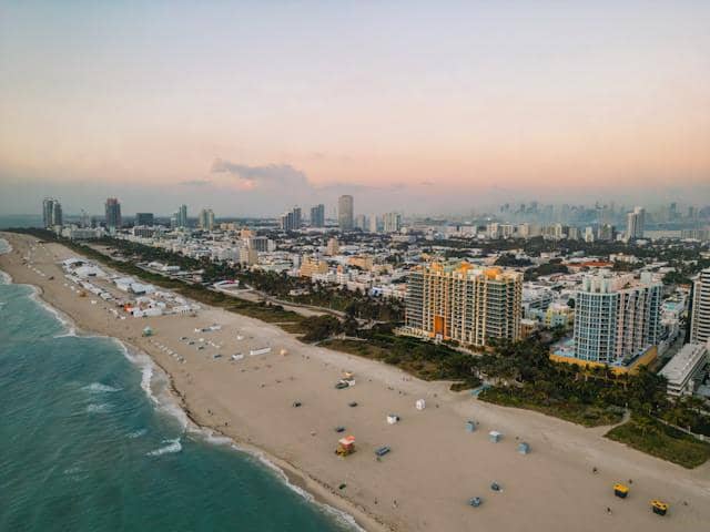 Potret pantai di Miami, Florida
