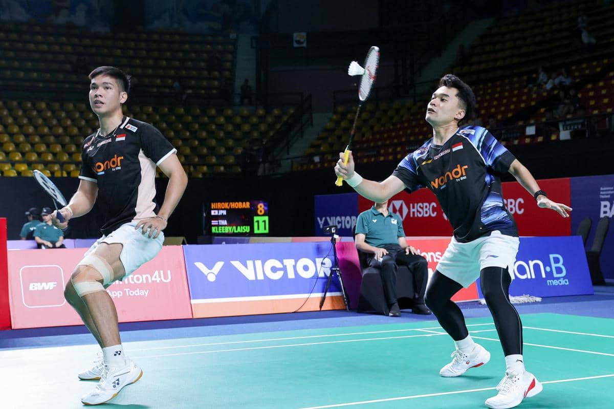 Leo Rolly Carnando/Daniel Marthin memetik kemenangan dalam laga comeback di 32 besar Thailand Open 2026 (dok.PP PBSI)
