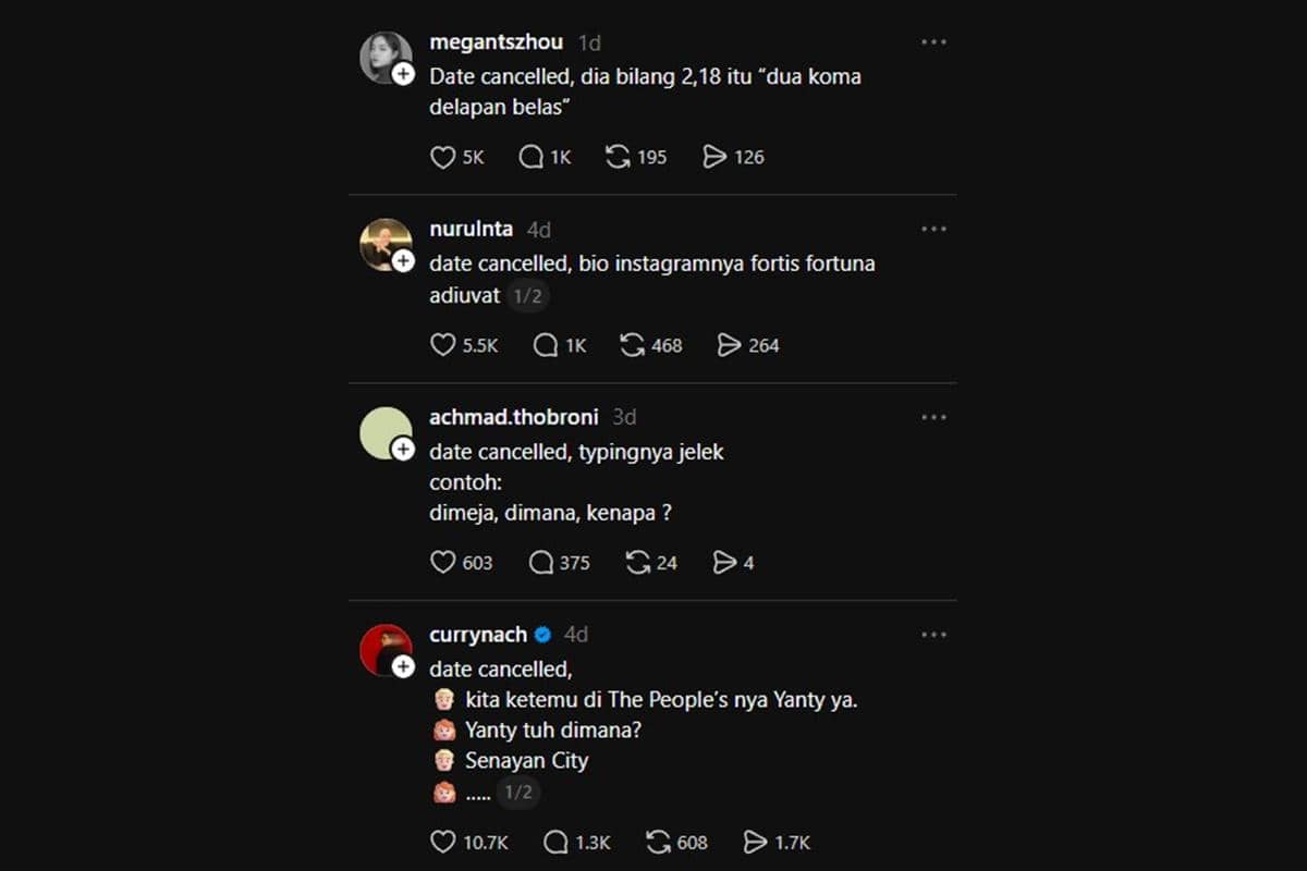 Apa Arti Tren Date Cancelled yang Lagi Viral di Medsos?
