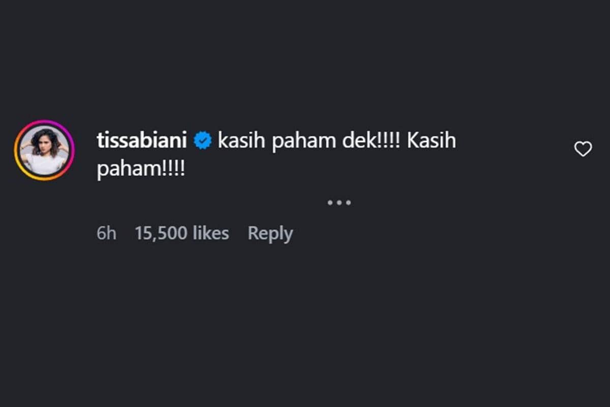 Tangkapan layar komentar akun Instagram terverifikasi yang memberikan dukungan kepada peserta cerdas cermat MPR RI bernama Josepha Alexandra.