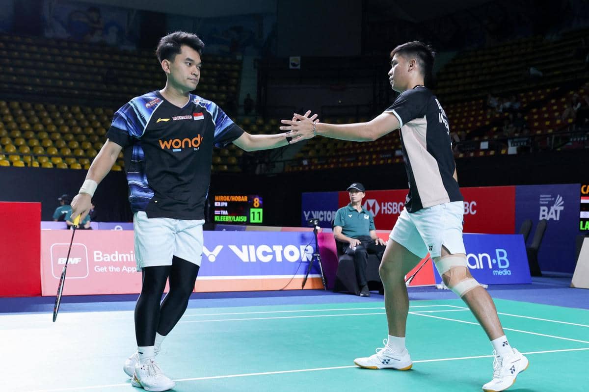 Leo Rolly Carnando/Daniel Marthin memetik kemenangan dalam laga comeback di 32 besar Thailand Open 2026 (dok.PP PBSI)
