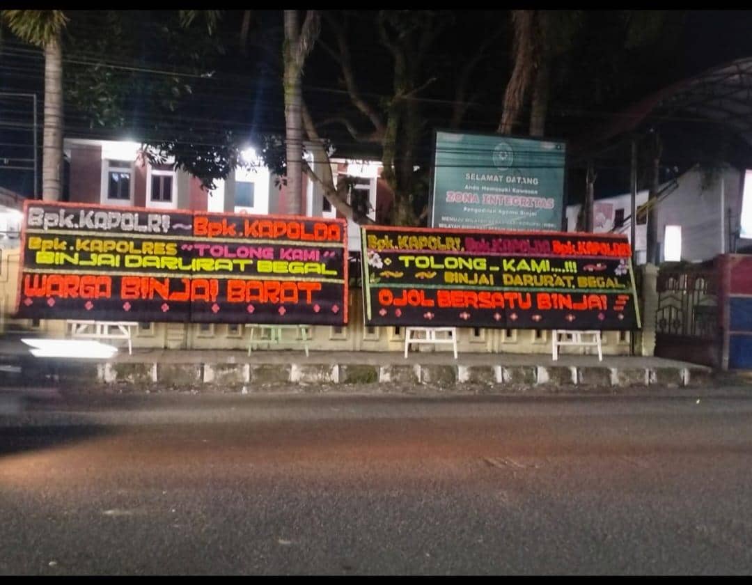 Polres Binjai Dikirimi Papan Bunga, Minta Pelaku Begal segera Ditangkap