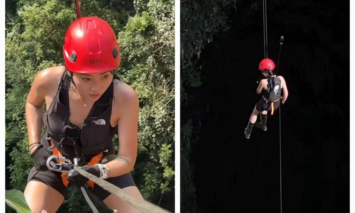 9 Potret Wendy Walters di Gua Ngeleng, Turun Sejauh 97 Meter